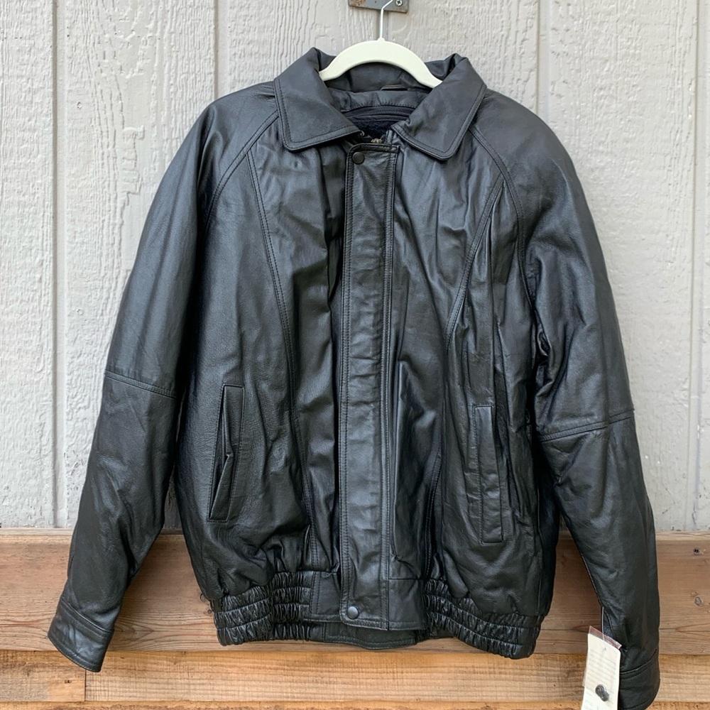 Niko Leather Designs heavy weight full zip fleece lined genuine leather jacket - Picture 1 of 8
